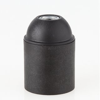 E27 Kunststoff Fassung schwarz ohne Auengewinde Zugentlaster Quetschv. transparent