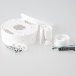 Lampen Deckenverteiler &bdquo;Affenschaukel&ldquo; mit Baldachin &ndash; Wei 70x31,5 mm, Kunststoff, Umlenkung von Kabeln