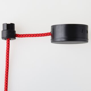 Lampen Deckenverteiler Umlenkung – Affenschaukel mit Baldachin, Kunststoff schwarz