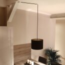 Lampen Distanz-Aufhänger „Affenschaukel“ mit Baldachin – Weiß, Kunststoff, Umlenkung von Kabeln