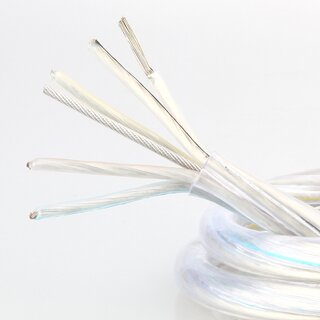 PVC-Lampenkabel transparent 5-adrig 5x0,75 mm mit Stahlseil als Zugentlastung &ndash; hitzebestndige Spezialleitung - Meterware