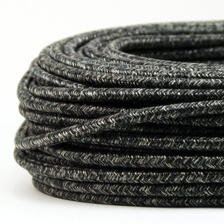 Textilkabel grau meliert 2-adrig 2x0,75 Gummischlauchleitung textilummantelt
