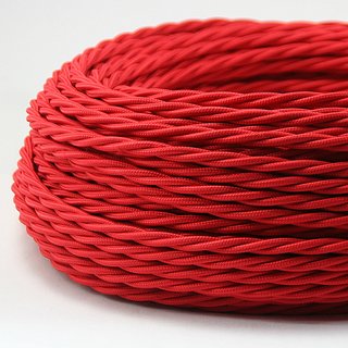 Textilkabel Stoffkabel rot 2-adrig 2x0,75 gedreht...