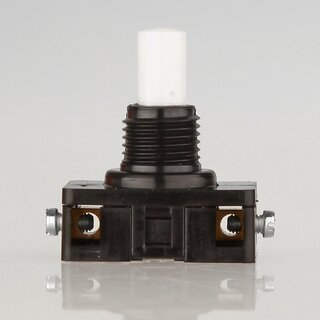 Lampen Einbau-Druckschalter wei &ndash; 1-polig, 250V/6A, 8 mm Achse, M10x1 Gewinde, InterBr