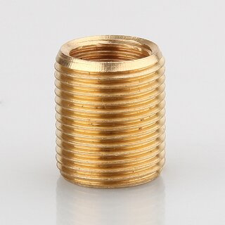 M13x1 AG auf M10x1 IG Reduzier Gewinde-Adapter | Lnge 15 mm | Messing roh