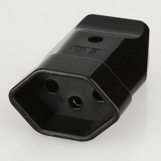 Lampen Schutzkontakt-Kupplung schwarz für die Schweiz 3-polig 10A/250V