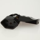 Schutzkontakt-Kupplung Schweiz schwarz – 250V/10A – mit Schraubkontakten und Zugentlastung