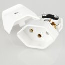 Schutzkontakt-Kupplung Schweiz weiß – 250V/10A – mit Schraubkontakten und Zugentlastung