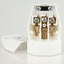 Schutzkontakt-Kupplung Schweiz weiß – 250V/10A – mit Schraubkontakten und Zugentlastung