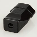 Schutzkontakt-Stecker & Kupplung Schweiz schwarz – Set – 250V/10A – mit Schraubkontakten und Zugentlastung