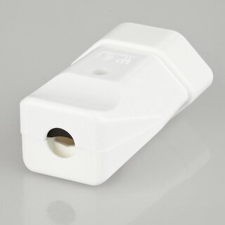Schutzkontakt-Stecker & Kupplung Schweiz wei &ndash; Set &ndash; 250V/10A &ndash; mit Schraubkontakten und Zugentlastung