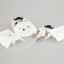 Schutzkontakt-Stecker & Kupplung Schweiz weiß – Set – 250V/10A – mit Schraubkontakten und Zugentlastung