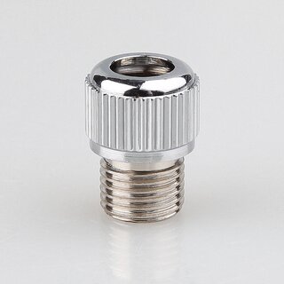 M10x1 Zugentlastung aus Metall verchromt 3-teilig mit Auengewinde und Klemmeinsatz