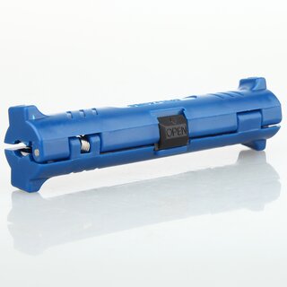 Koaxial Kabel Abisolierwerkzeug mit �ffnungsfeder und Sperrklinke