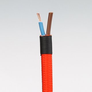 Textilkabel orange 2-adrig 2x0,75 Gummischlauchleitung textilummantelt