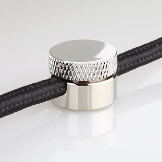Lampen Distanz-Aufhnger &bdquo;Affenschaukel&ldquo; &ndash; Messing vernickelt 20x4,3 mm, Metall, Umlenkung von Kabeln
