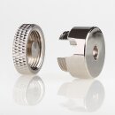 Lampen Distanz-Aufhänger „Affenschaukel“ – Messing vernickelt 20x4,3 mm, Metall, Umlenkung von Kabeln