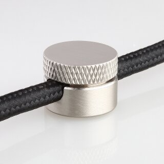 Lampen Distanz-Aufhänger „Affenschaukel“ – Messing Edelstahloptik 20x4,3 mm, Metall, Umlenkung von Kabeln