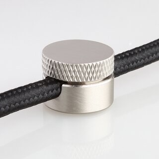 Lampen Distanz-Aufhnger &bdquo;Affenschaukel&ldquo; &ndash; Messing Edelstahloptik 20x4,3 mm, Metall, Umlenkung von Kabeln