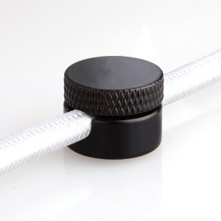 Lampen Distanz-Aufhänger „Affenschaukel“ – Messing schwarz lackiert 20x4,3 mm, Metall, Umlenkung von Kabeln