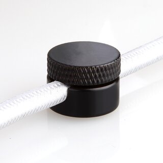 Lampen Distanz-Aufhnger &bdquo;Affenschaukel&ldquo; &ndash; Messing schwarz lackiert 20x4,3 mm, Metall, Umlenkung von Kabeln