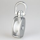 Umlenkrolle / Blockseilrolle 20 mm aus Zinkdruckguss, verzinkt – Nylonrolle, für Kabel bis Ø 6 mm