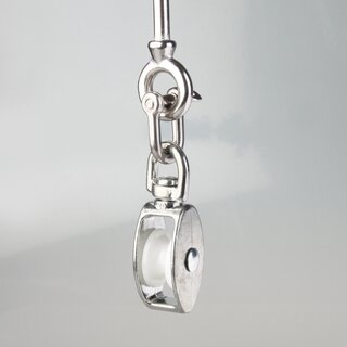 Umlenkrollen-Set / Blockseilrolle 20 mm mit Augbolzen & Schkel &ndash; fr Kabel bis  6 mm