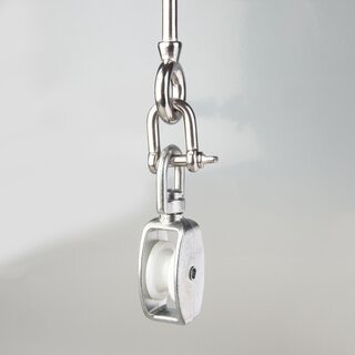 Umlenkrollen-Set / Blockseilrolle 25 mm mit Augbolzen & Schkel &ndash; fr Kabel bis  7 mm