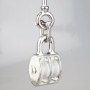 Doppeltes Umlenkrollen-Set / Blockseilrolle 20 mm mit Augbolzen & Schäkel – für Kabel bis Ø 6 mm