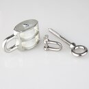 Doppeltes Umlenkrollen-Set / Blockseilrolle 25 mm mit...