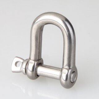 D-Schäkel 5 mm – kurze gerade Form mit Augenbolzen, Edelstahl A4, seewasser- & säurebeständig