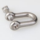 D-Schäkel 5 mm – kurze gerade Form mit Augenbolzen, Edelstahl A4, seewasser- & säurebeständig