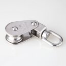 Umlenkrolle / Blockseilrolle Edelstahl Ø 25 mm mit drehbarem Wirbel – für Kabel und Seile bis Ø 10 mm