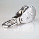 Umlenkrolle / Blockseilrolle Edelstahl Ø 50 mm mit drehbarem Wirbel – für Kabel und Seile bis Ø 10 mm