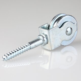 Umlenkrolle / Vogelrolle Metall  30 mm mit Holzgewinde &ndash; fr Kabel und Seile bis  5 mm