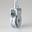 Umlenkrolle / Vogelrolle Metall Ø 30 mm mit Holzgewinde – für Kabel und Seile bis Ø 5 mm