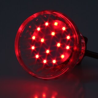 E14 LED Kappenlampe 1,2W rot &ndash; 16+4 SMD, 230V, passend fr Diamantschliffkappen