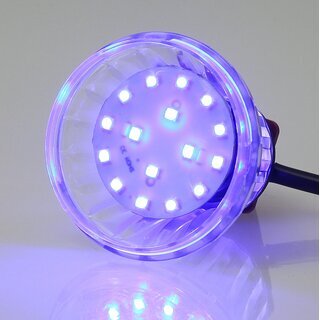 E14 LED Kappenlampe 1,2W blau &ndash; 16+4 SMD, 230V, passend fr Diamantschliffkappen