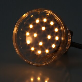 E14 LED Kappenlampe 1,2W warmweiß – 16+4 SMD, 230V, passend für Diamantschliffkappen