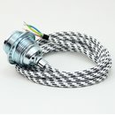 Textilkabel Lampenpendel schwarz-weiss E27 Metallfassung...