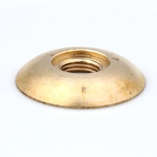 M10x1 Halbrundmutter 30x5mm | mit Aufsatzbohrung | Messing roh unbehandelt | Lampenbau