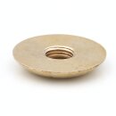 M10x1 Halbrundmutter 30x5mm | mit Aufsatzbohrung | Messing roh unbehandelt | Lampenbau