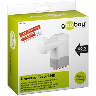 Goobay Universal Octo LNB digitaler SAT-LNB (DVB-S2) fr 8 Teilnehmer