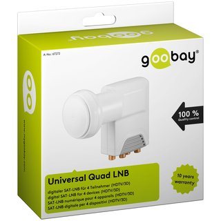 Goobay Universal Quad LNB digitaler SAT-LNB (DVB-S2) für 4 Teilnehmer