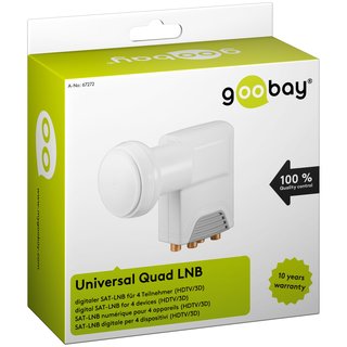 Goobay Universal Quad LNB digitaler SAT-LNB (DVB-S2) fr 4 Teilnehmer