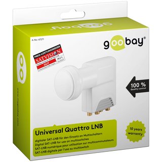 Goobay digitaler Quattro SAT-LNB (DVB-S2) fr den Einsatz von Multischaltern