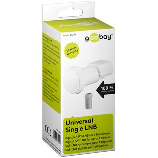 Goobay digitaler Twin SAT-LNB (DVB-S2) fr 1 Teilnehmer