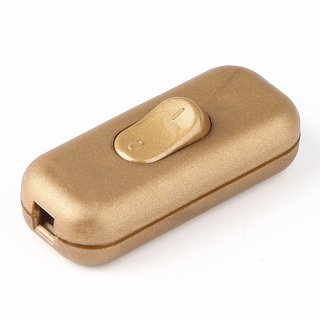 Schnurschalter Schnur-Zwischenschalter gold 60x26mm 250V/2A fr Flach und Rundkabel
