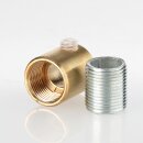 M13x1 Zugentlastung Klemmnippel, Metall Messing roh, mit Metall Außengewinde