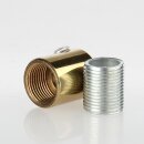 M13x1 Zugentlastung Klemmnippel, Metall Messing poliert, mit Metall Außengewinde